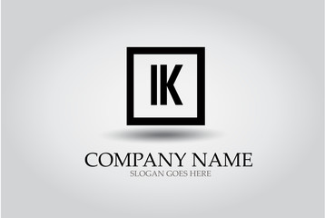 Letter K Square Icon Design Element Template