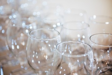 Blurred glasses with bokeh