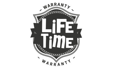 lifetime black warranty icon stamp