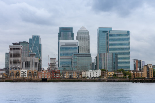 Office buildings in Canary Wharf in London