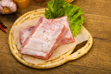 Raw pork ribs