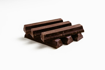 Stack of pure black chocolate bars