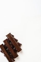 Stack of pure black chocolate bars