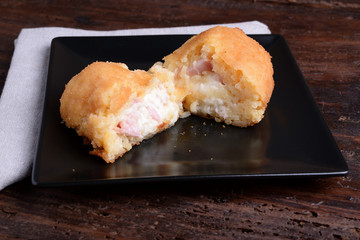 Arancina with ham and mozzarella 