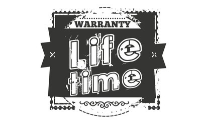 lifetime black warranty icon stamp