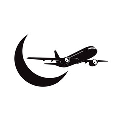 Airplane with clouds silhouette on white background with place for text. EPS10 vector.