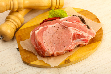 Raw pork cutlet