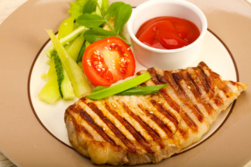Grilled pork cutlet