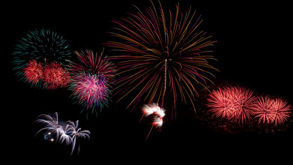 fireworks on black background