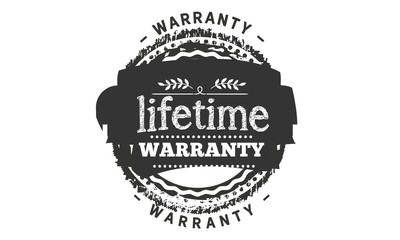 lifetime black warranty icon stamp