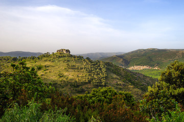 Fototapeta na wymiar Sardegna, panorama de su Texile e Aritzo 