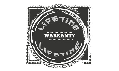 lifetime black warranty icon stamp