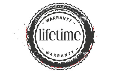 lifetime black warranty icon stamp