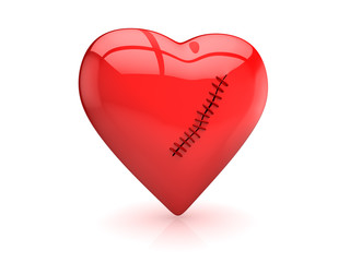 Red Heart with Sewing