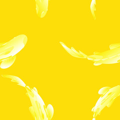 Seamless pattern with fish, carp koi in water. Vector illustration, Cyprinus carpio close-up. Bright gold and yellow colors.