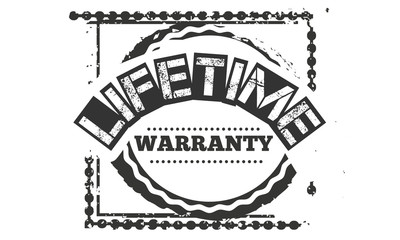 lifetime black warranty icon stamp
