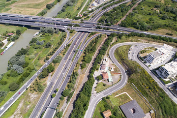 Fototapeta premium Rome highway traffic with cars 
