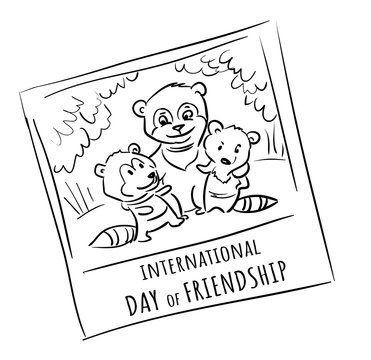 Doodle photo animals friend  - international day of friendship