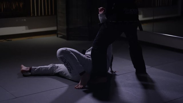 Two women sparring martial arts sport and fitness