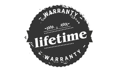 lifetime black warranty icon stamp