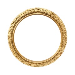 Golden round frame for paintings, mirrors or photos