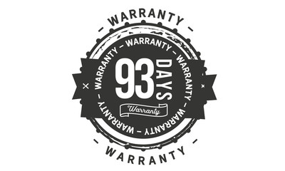 93 days warranty icon stamp