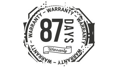87 days warranty icon stamp