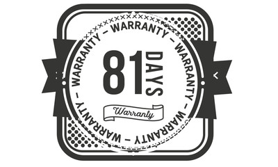 81 days warranty icon stamp