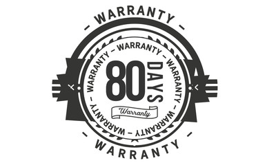 80 days warranty icon stamp