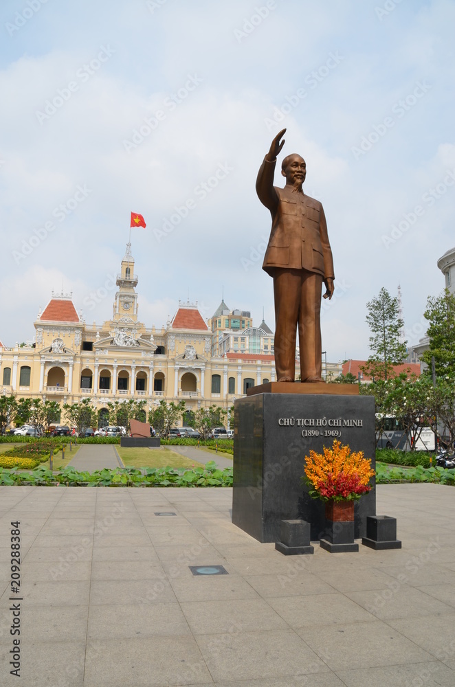 Poster ho chi minh statue vietnam