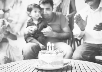 Indian family celebrating a birthday party