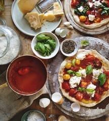 Homemade pizza food photography recipe idea