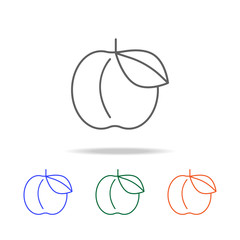 Outline Peach icon. Elements of fruits and vegetables in multi colored icons. Premium quality graphic design icon. Simple icon for websites, web design, mobile app