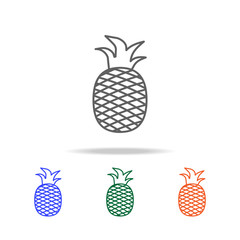 Outline pineapple icon. Elements of fruits and vegetables in multi colored icons. Premium quality graphic design icon. Simple icon for websites, web design, mobile app
