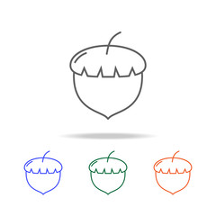 Outline Acorn icon. Elements of fruits and vegetables in multi colored icons. Premium quality graphic design icon. Simple icon for websites, web design, mobile app