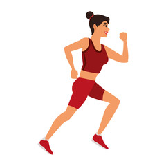 Fototapeta na wymiar Fitness woman running vector illustration graphic design