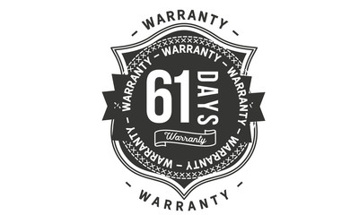 Fototapeta na wymiar 61 days warranty icon stamp