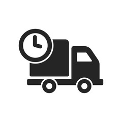 Delivery truck and clock icon