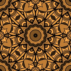 Seamless texture of floral ornament. Vector illustration. For the interior design, printing, web and textile