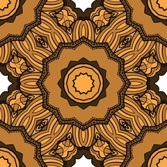 Floral Geometric seamless pattern. Decorative art deco style. Vector illustration for design