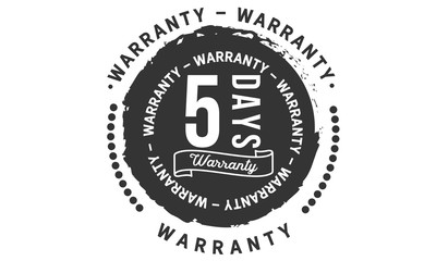 5 days warranty icon stamp