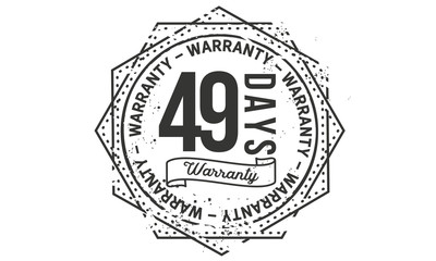 49 days warranty icon stamp