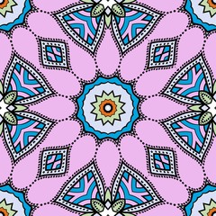 colored floral geometric vector pattern. Vector illustration. ideal for creative and decorative projects.