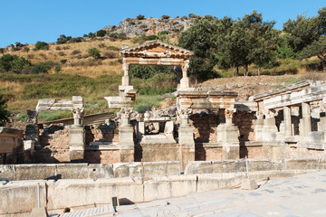 Fototapeta na wymiar Ephesus ancient ruins in Selcuk, Turkey