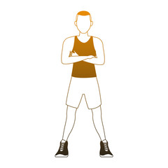 Fitness man cartoon vector illustration graphic design