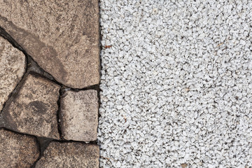 Japanese stone path in Japanese traditional garden
