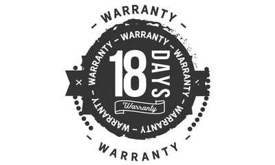 18 days warranty icon stamp