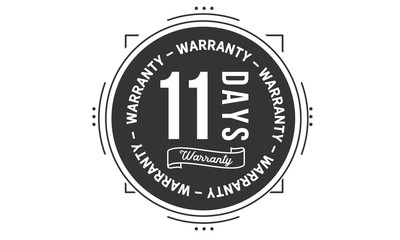 11 days warranty icon stamp