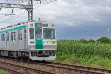 Obraz premium A train running in Japan. Kintetsu train
