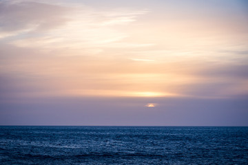 Sunset over horizon